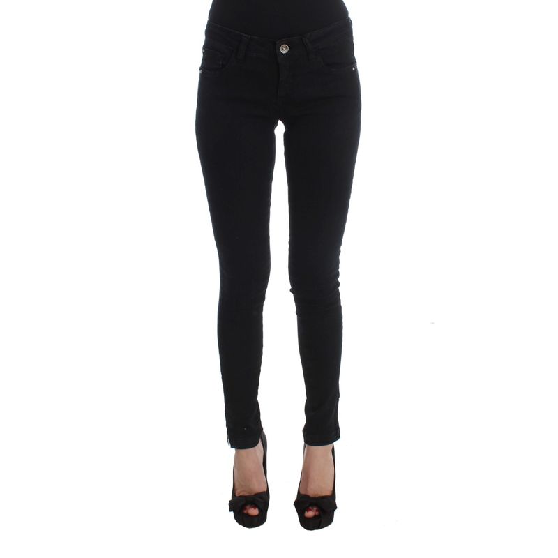 Costume National Sleek Black Slim Fit Designer Women's Jeans